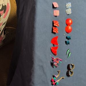 80's Earrings 10 Prs Of Them, Different Types And Styles